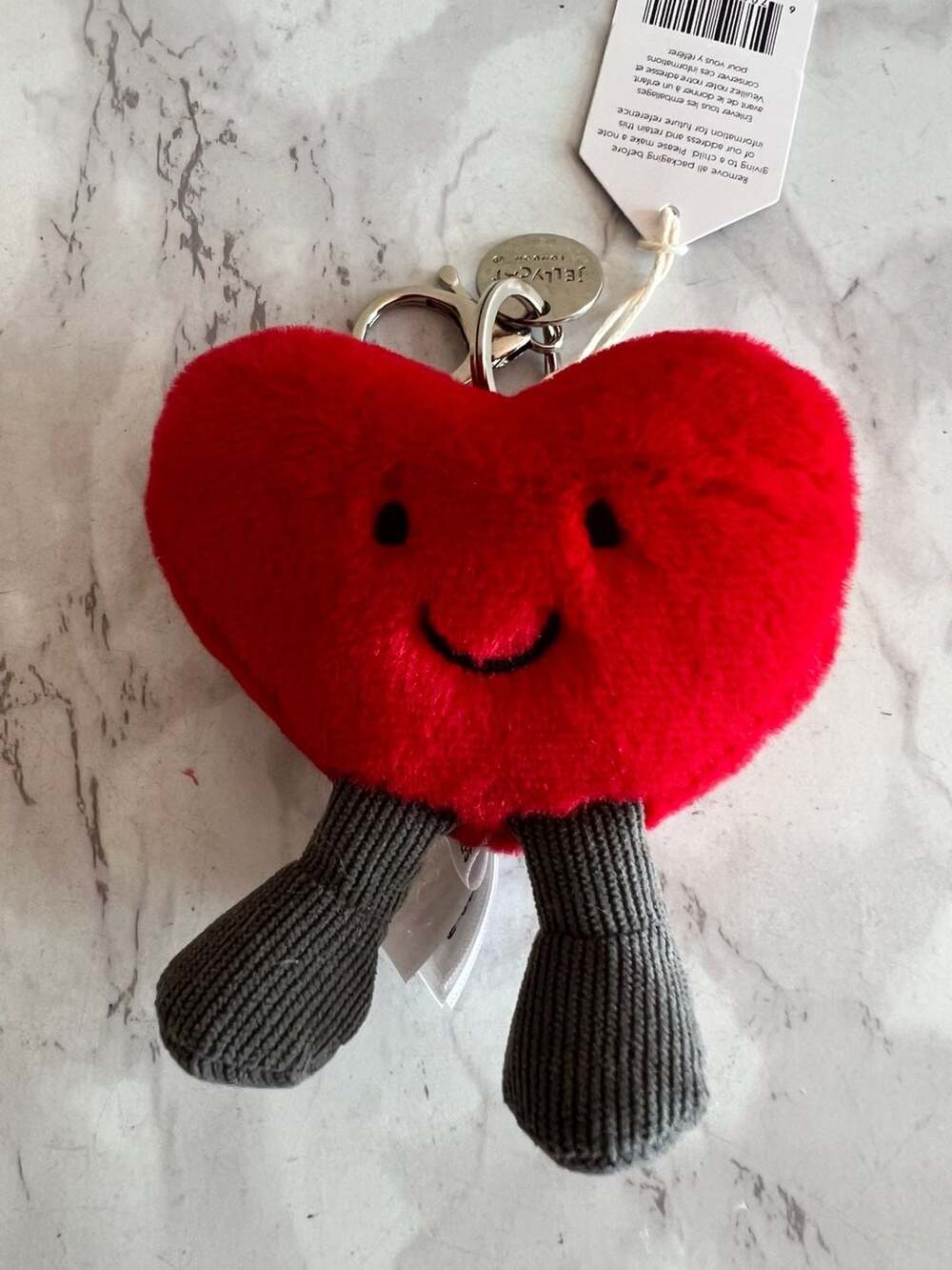 Jellycat Amuseables Heart Bag Charm 100% authentic - Picture 6 of 6